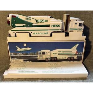 Vintage 1999 Hess Toy Truck And Space Shuttle With Satellite